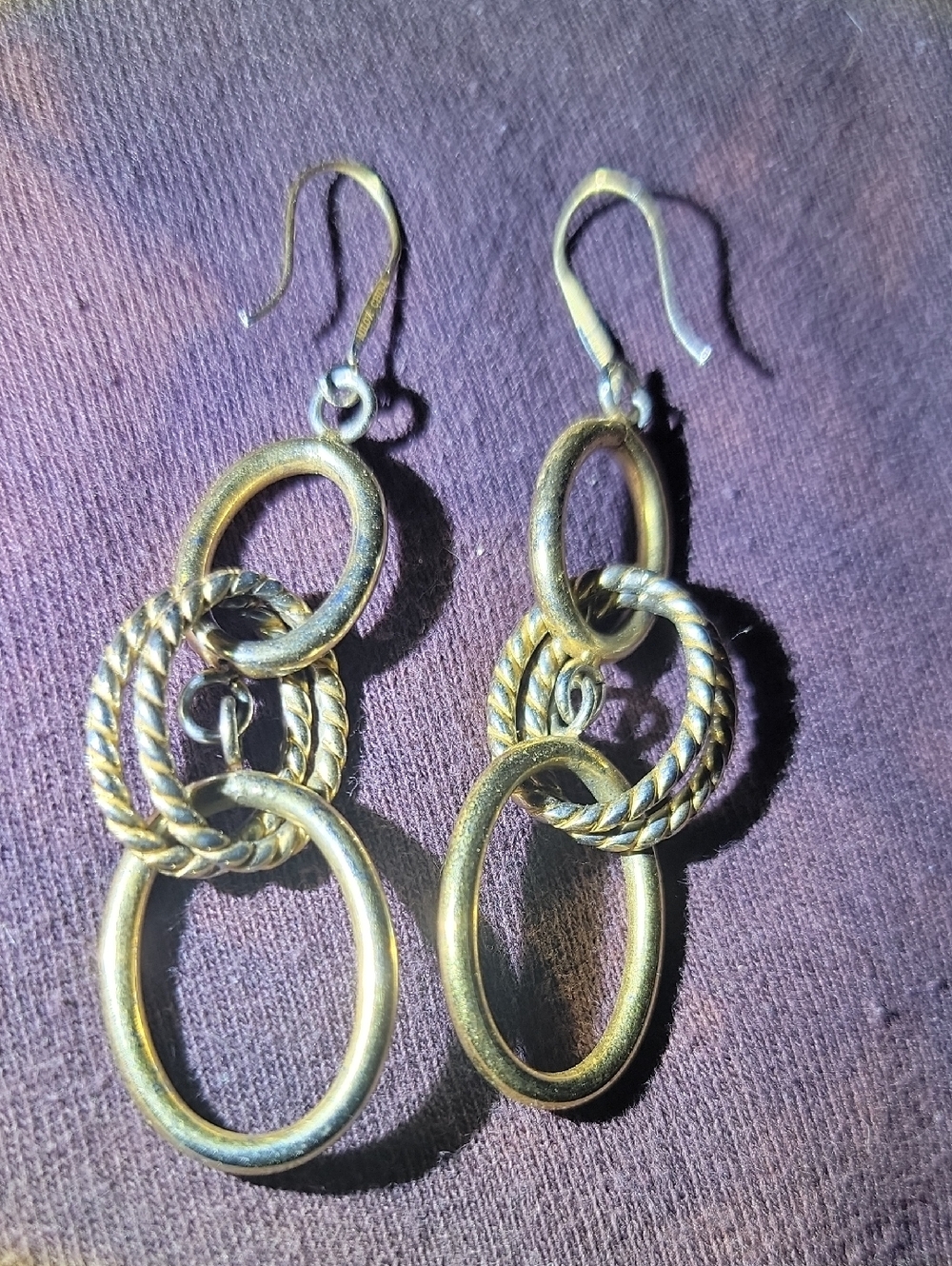 Gold-Tone Interlocking Hoop Drop Earrings for Women